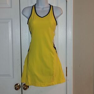 Fila Heritage Racerback tennis  yellow navy  Dress  Sz XS  NWT